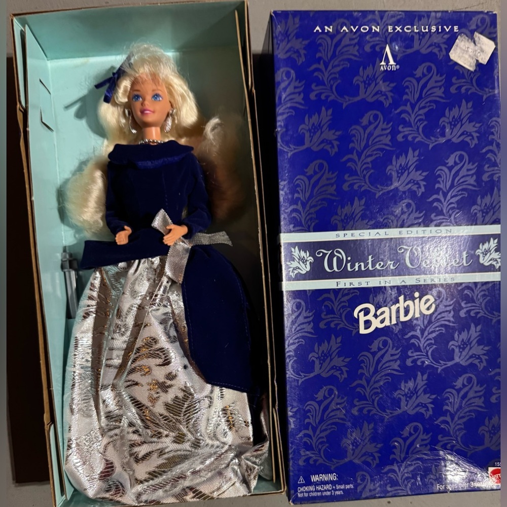 Barbie Winter Velvet Doll - Blue and Silver